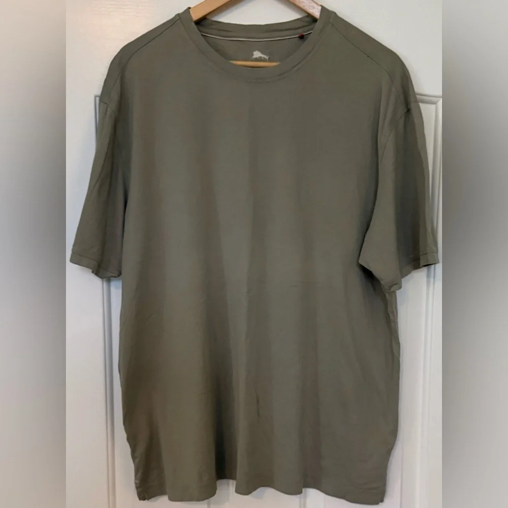 🏝️ Tommy Bahama Pima Cotton Modal Tee XL Sage Green Soft Knit Shirt - Picture 2 of 13